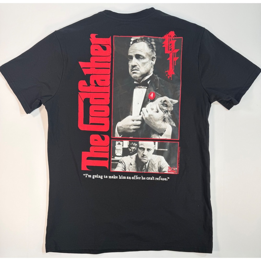 The Godfather Movie Graphic T-Shirt Mens Large Black Marlon Brando Mad Engine
